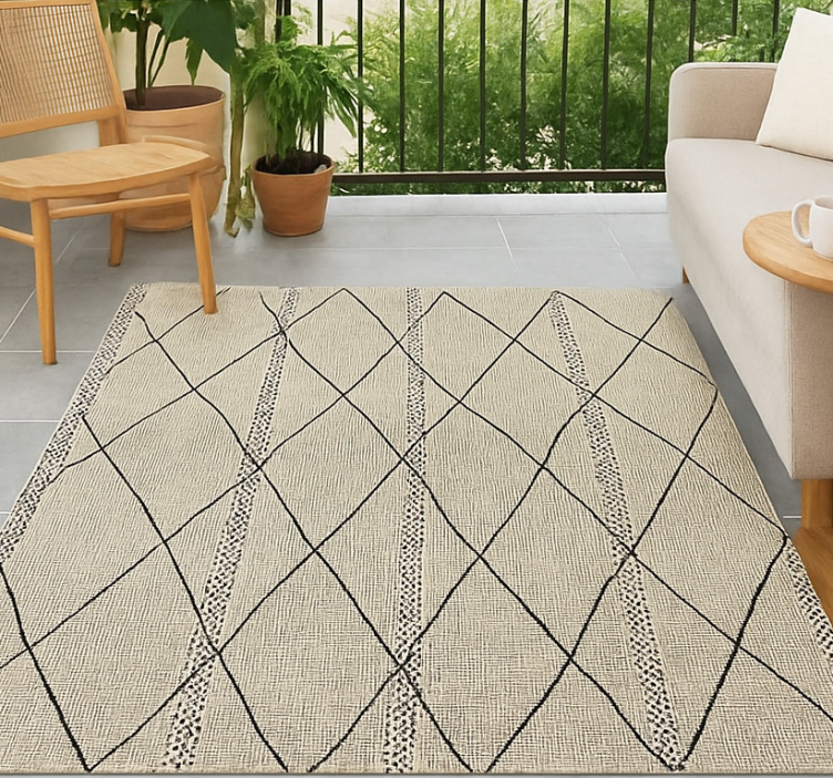 Moroccan diamond design outdoor vinyl carpet - TenStickers