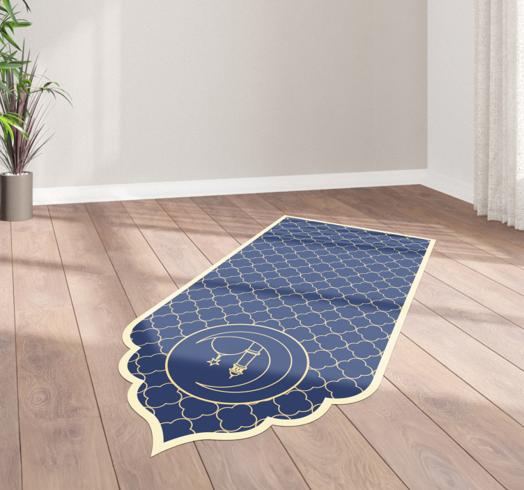 Moroccan style blue pattern rug - TenStickers