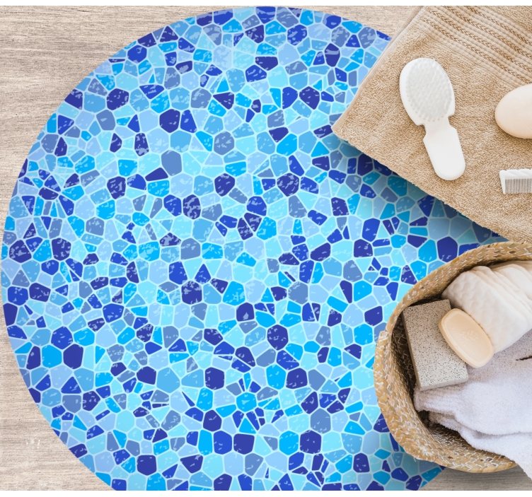Mosaic Blue Texture marble vinyl carpet - TenStickers
