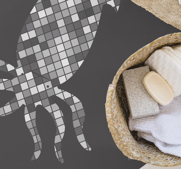 Mosaic Squid Silhouette tile vinyl carpet - TenStickers