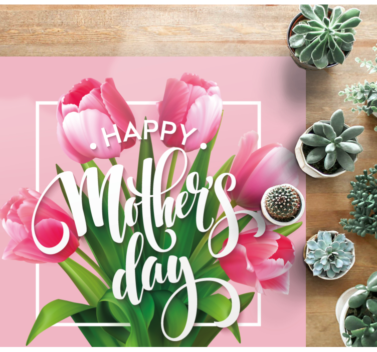 MOTHER'S DAY TULIPS floral vinyl carpet - TenStickers