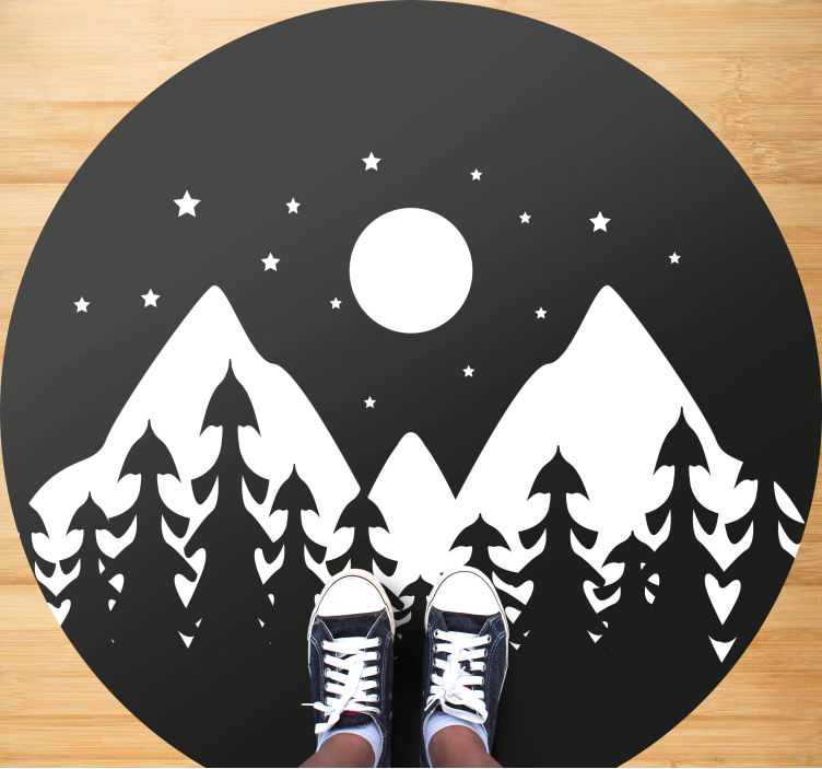 Mountain Silhouette Scene nature vinyl carpet - TenStickers