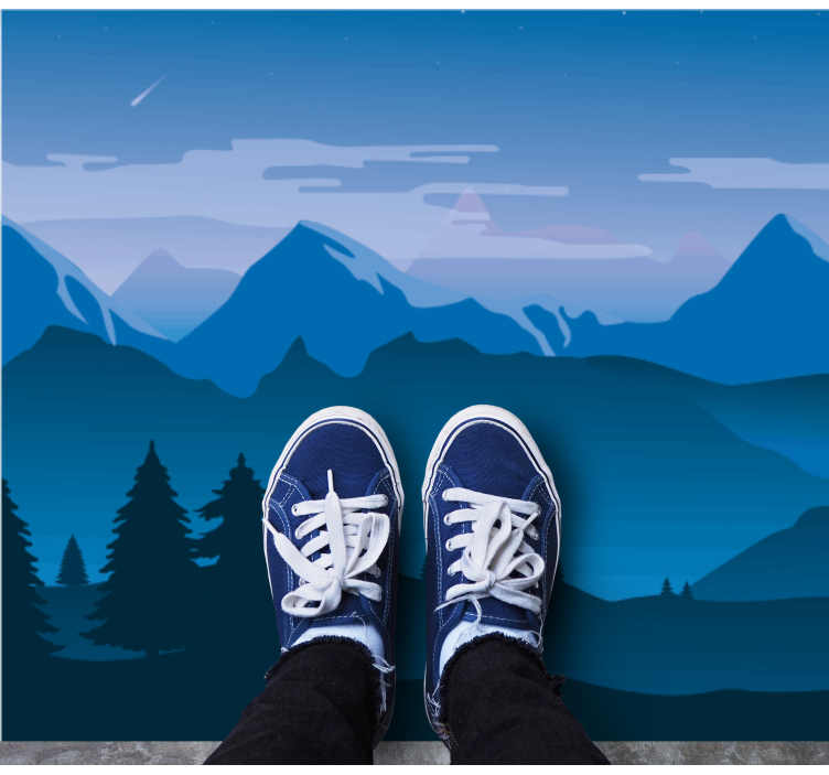 Mountain View Scene nature vinyl carpet - TenStickers