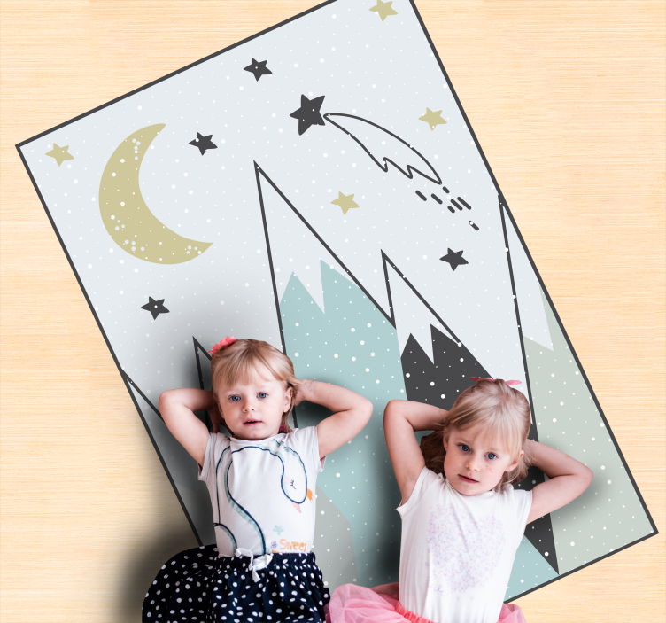 Mountainous Night Sky kids vinyl carpet - TenStickers