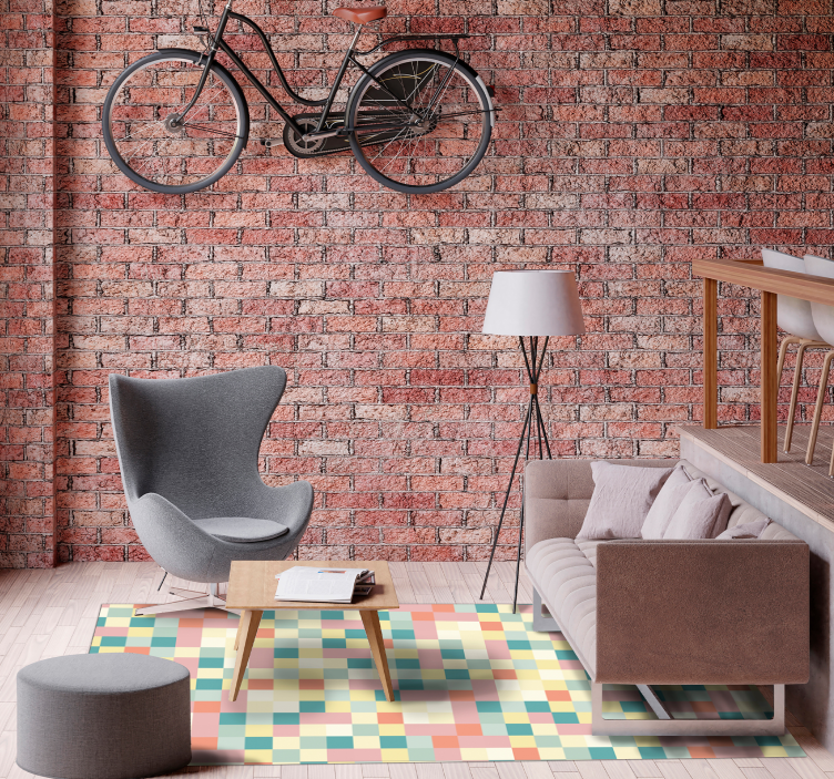 Multicolor Grid striped vinyl carpet - TenStickers