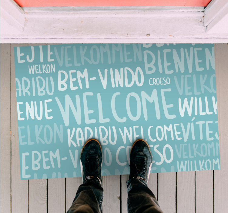 Multilingual Welcome Text custom vinyl carpet - TenStickers