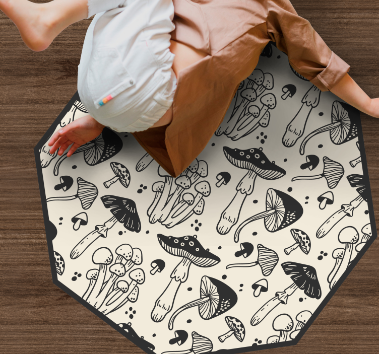 Mushroom realm floral vinyl carpet - TenStickers