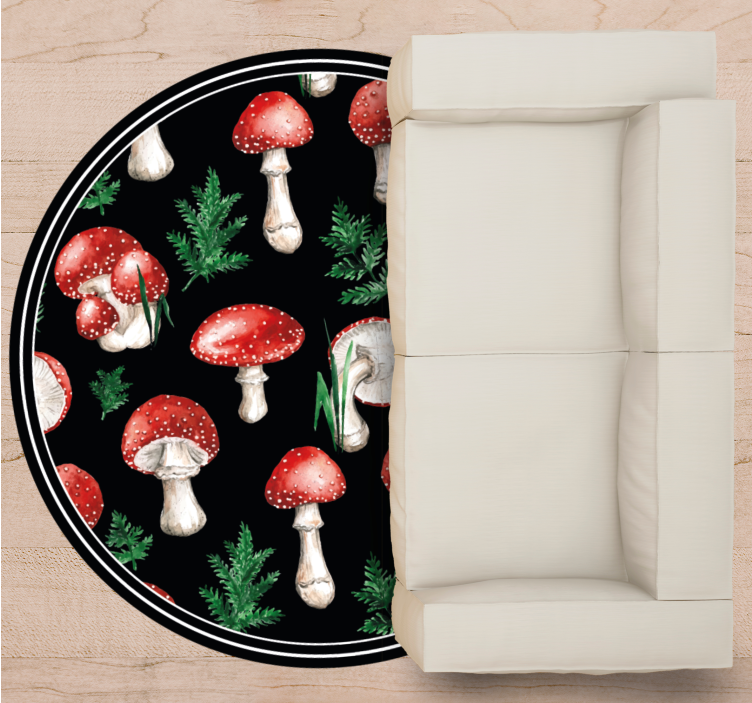 Mushroom forest motif nature vinyl carpet - TenStickers