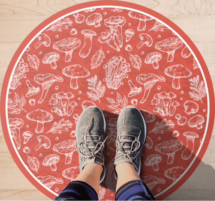 Mushroom Illustration nature vinyl carpet - TenStickers