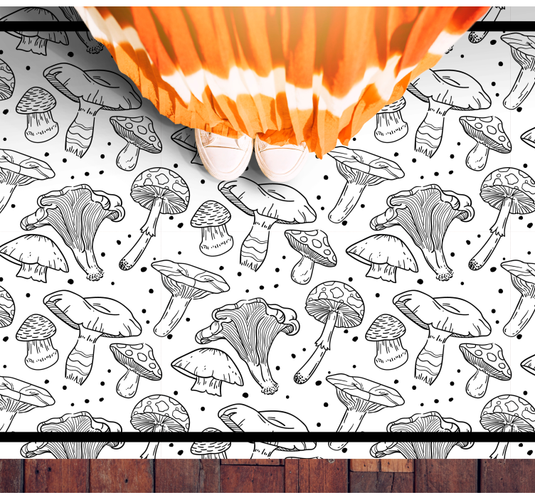 Mushroom Motifs nature vinyl carpet - TenStickers