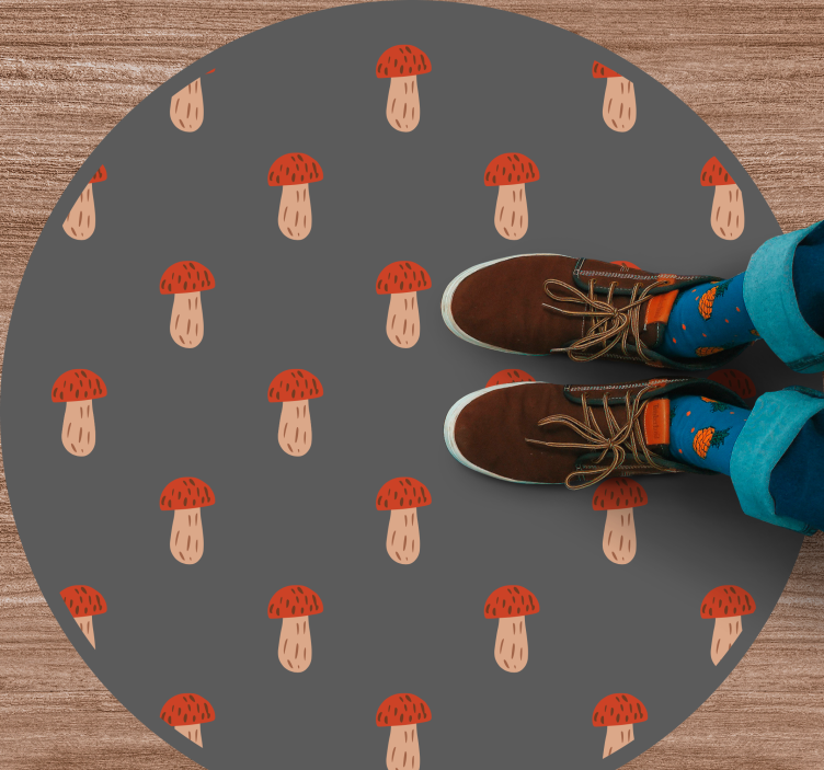 Mushroom Patterned Round kitchen vinyl carpet - TenStickers