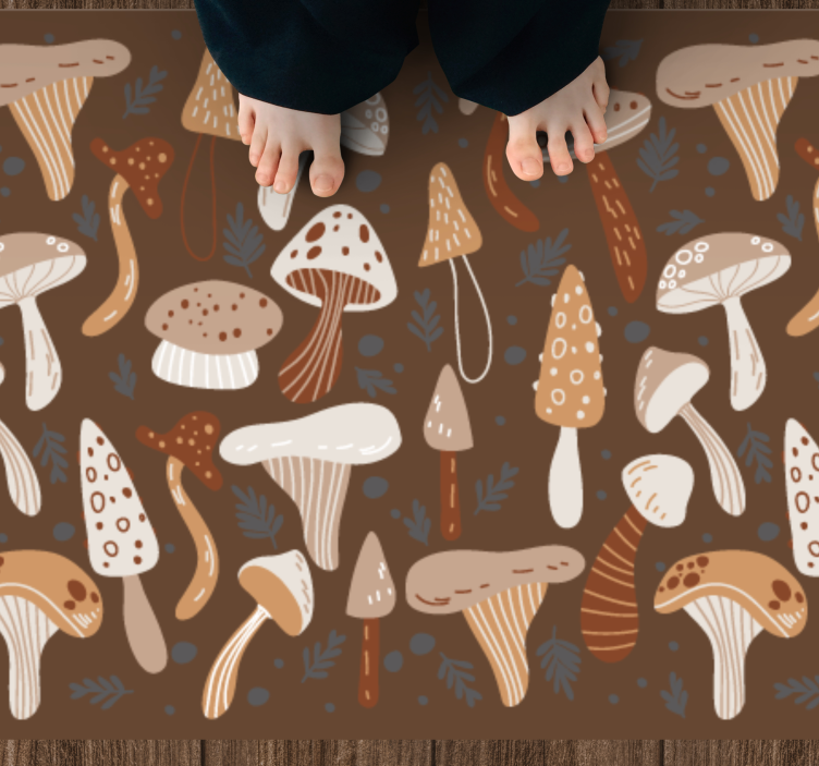 Mushroom Patterns nature vinyl carpet - TenStickers