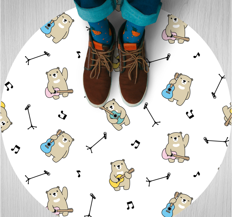 Musical Bear Fun nursery vinyl carpet - TenStickers