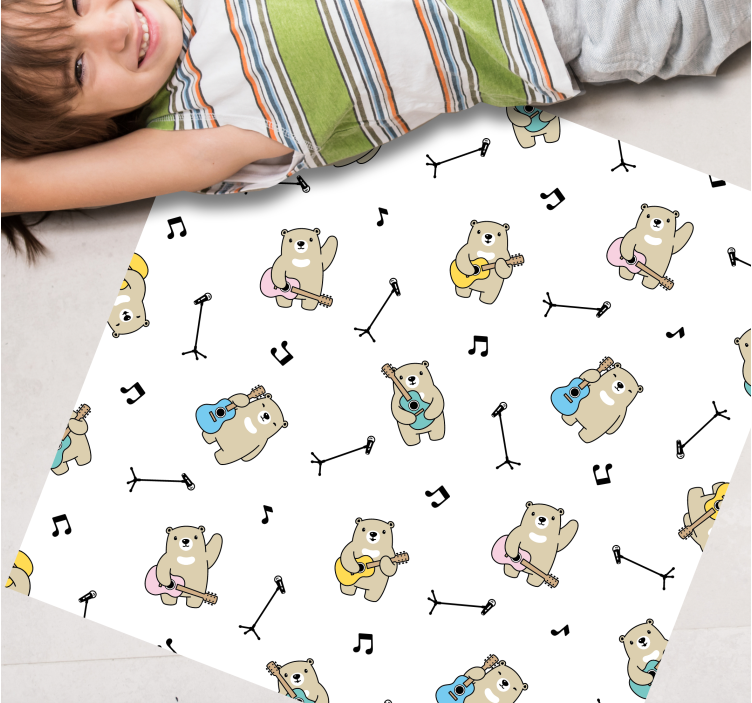 Musical Bears Pattern nursery vinyl carpet - TenStickers