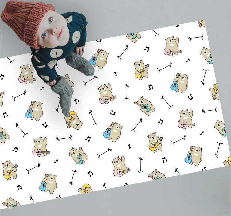 Musical Bears Theme nursery vinyl carpet - TenStickers