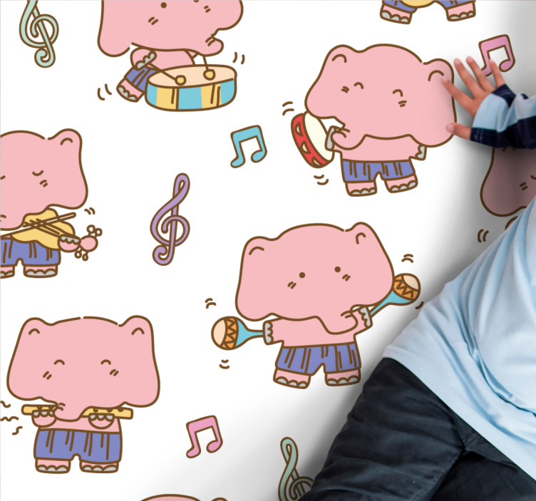 Musical Elephants Theme kids vinyl carpet - TenStickers