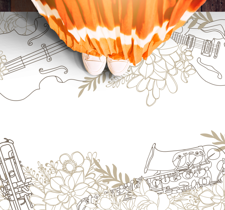 Harmonic Flower Composition floral vinyl carpet - TenStickers