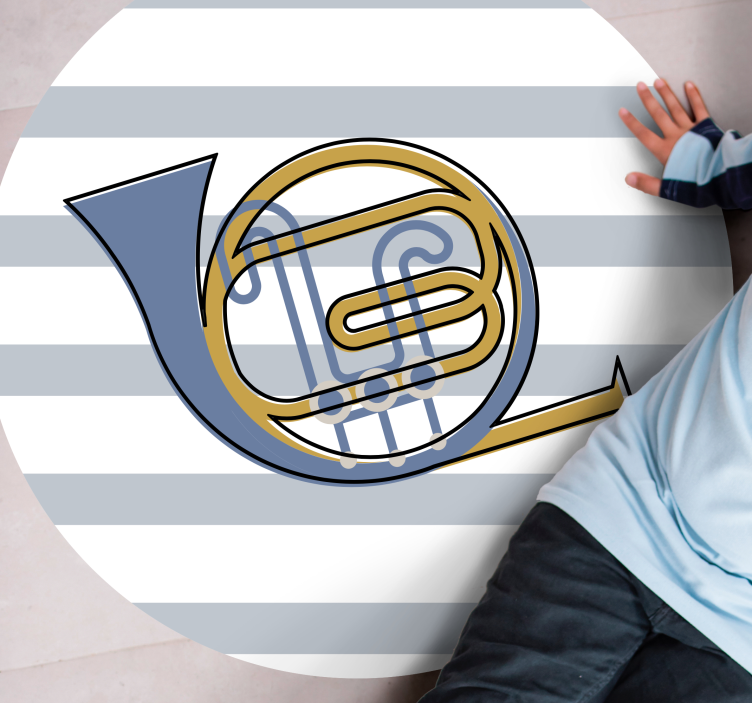 Musical Horn Design circular vinyl carpet - TenStickers