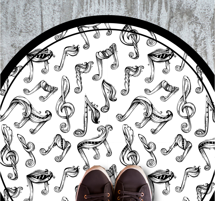 Musical Notation Pattern teen vinyl carpet - TenStickers