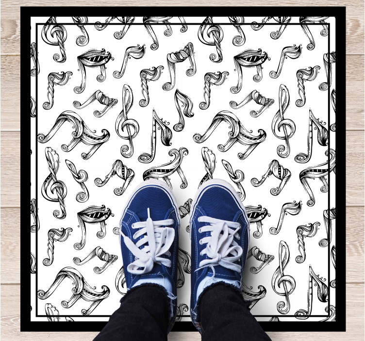 Musical Notes Concept teen vinyl carpet - TenStickers