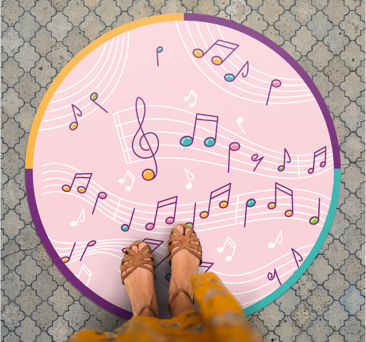 Musical Notes Motif teen vinyl carpet - TenStickers