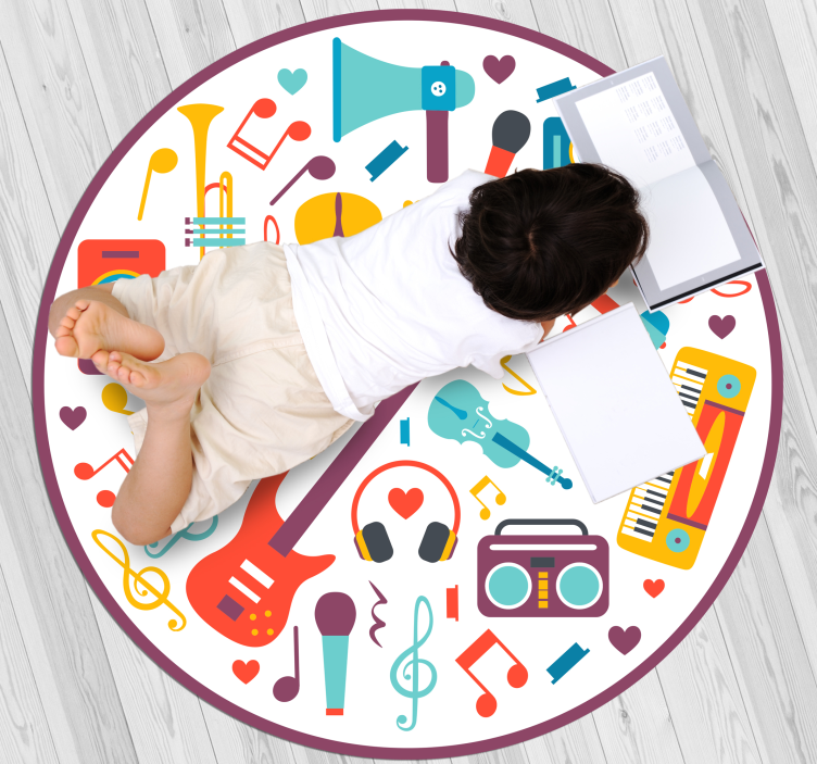 Musical Playtime Circle kids vinyl carpet - TenStickers