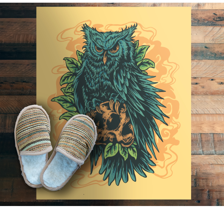 MYSTICAL OWL ART animal print vinyl carpet - TenStickers