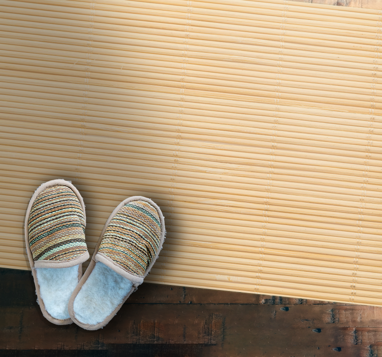 Natural Bamboo Texture entrance hall vinyl carpet - TenStickers