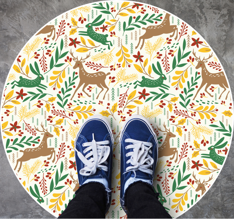 Nature inspired motif Christmas vinyl carpet - TenStickers