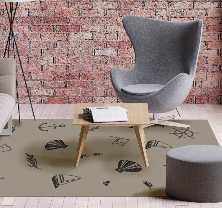Nautical Icons kids vinyl carpet - TenStickers