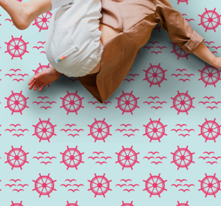 Nautical steering wheels kids vinyl carpet - TenStickers