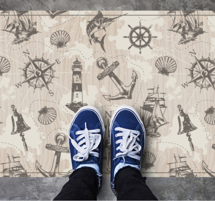 Nautical Themes world map vinyl carpet - TenStickers