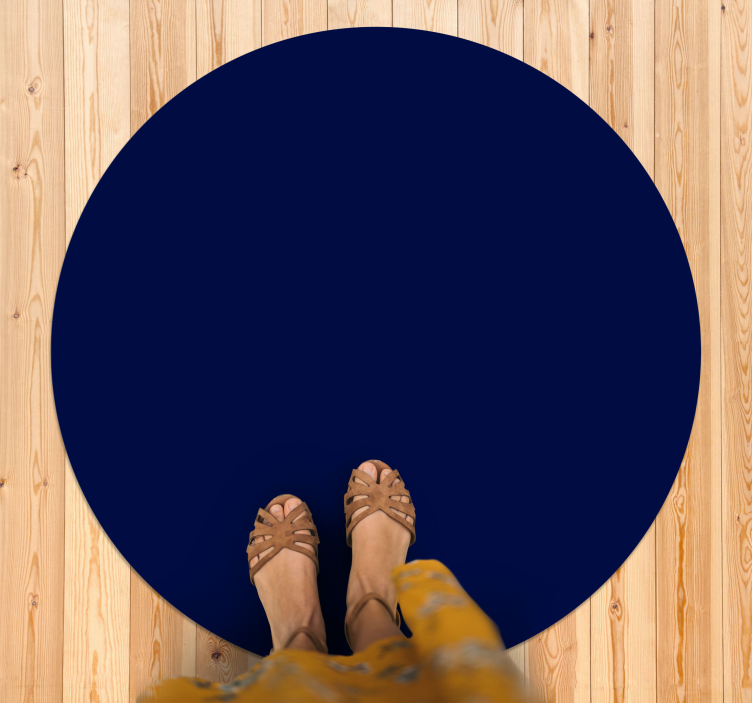 Round navy colour blue vinyl carpet - TenStickers