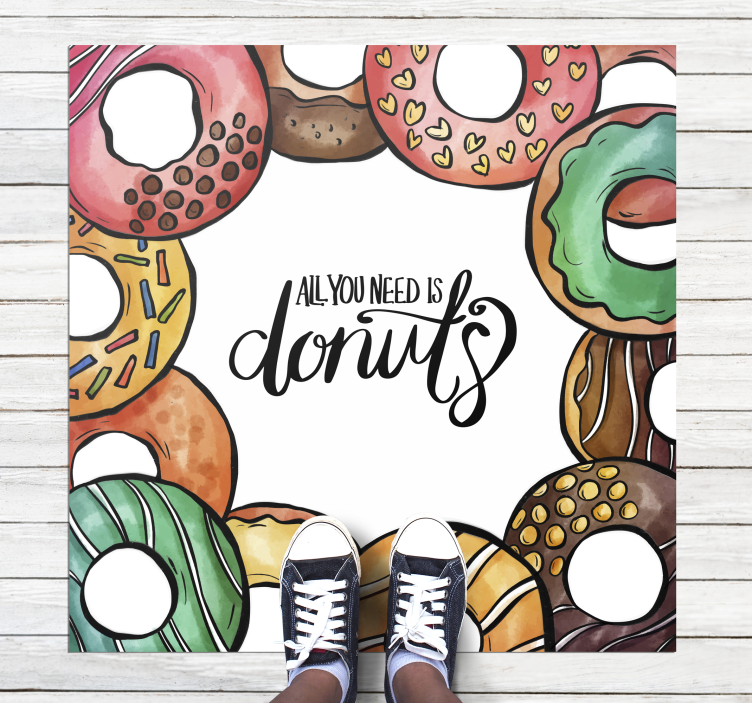 Need Donuts Design custom vinyl carpet - TenStickers
