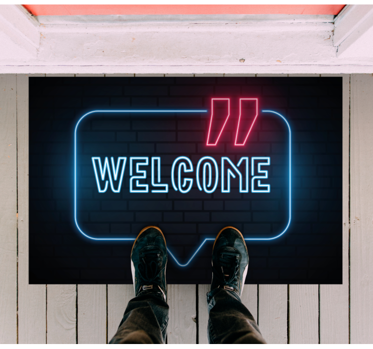 Neon blue sign entrance hall vinyl carpet - TenStickers