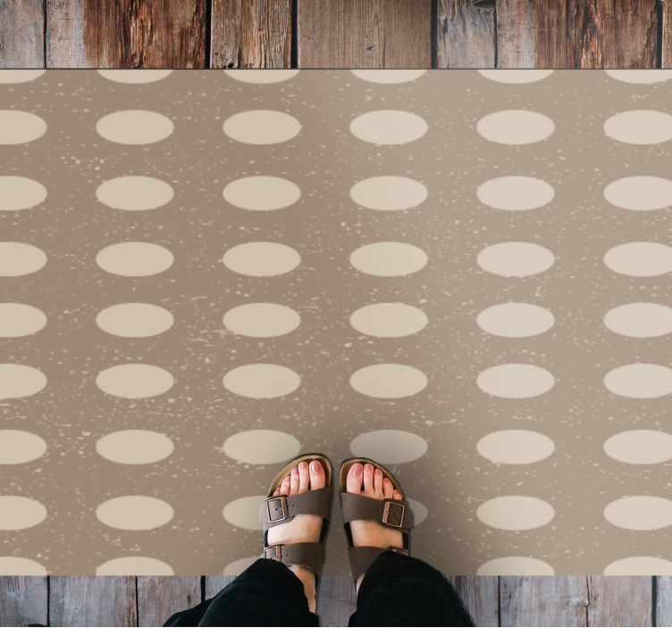 Neutral Polka Dot Pattern striped vinyl carpet - TenStickers