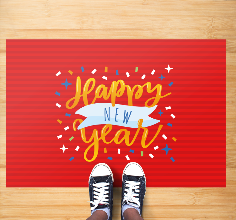 New Year Celebration Christmas vinyl carpet - TenStickers