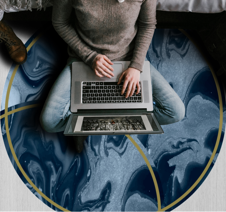 Abstract Marbled Circular Design marble vinyl carpet - TenStickers