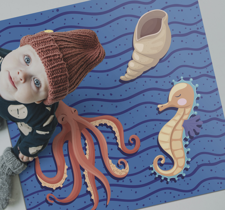 OCEAN ANIMALS PLAYTIME kids vinyl carpet - TenStickers