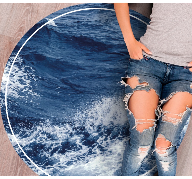 Ocean Wave Motion circular vinyl carpet - TenStickers