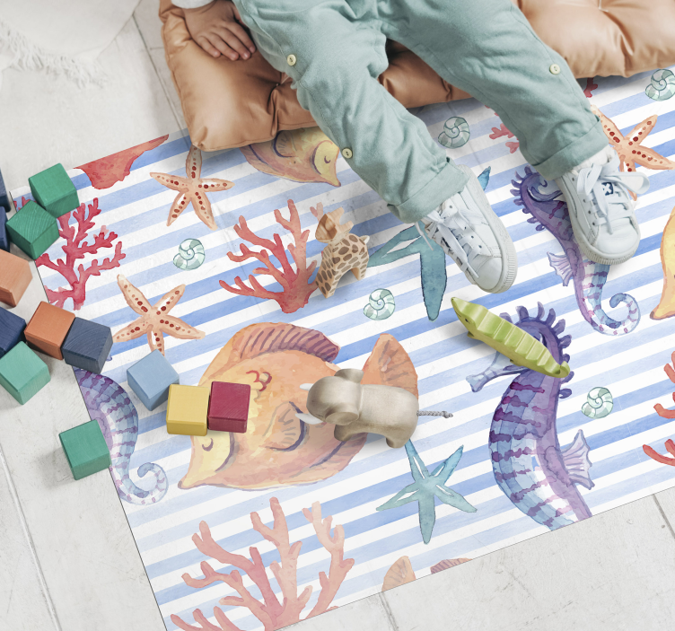 Oceanic Sea Life kids vinyl carpet - TenStickers