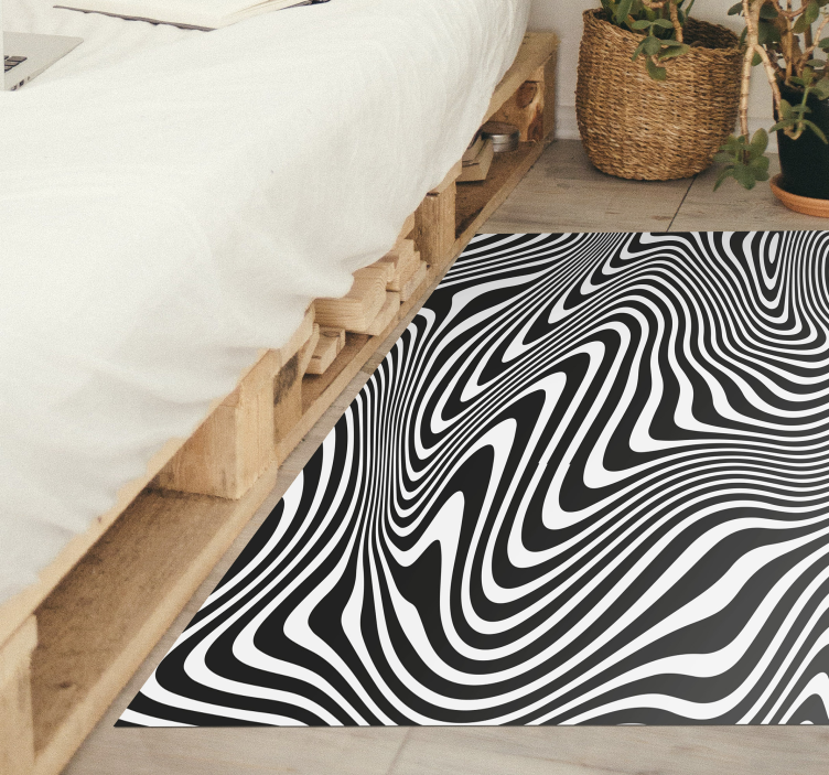 Optical Wave Pattern geometric vinyl carpet - TenStickers