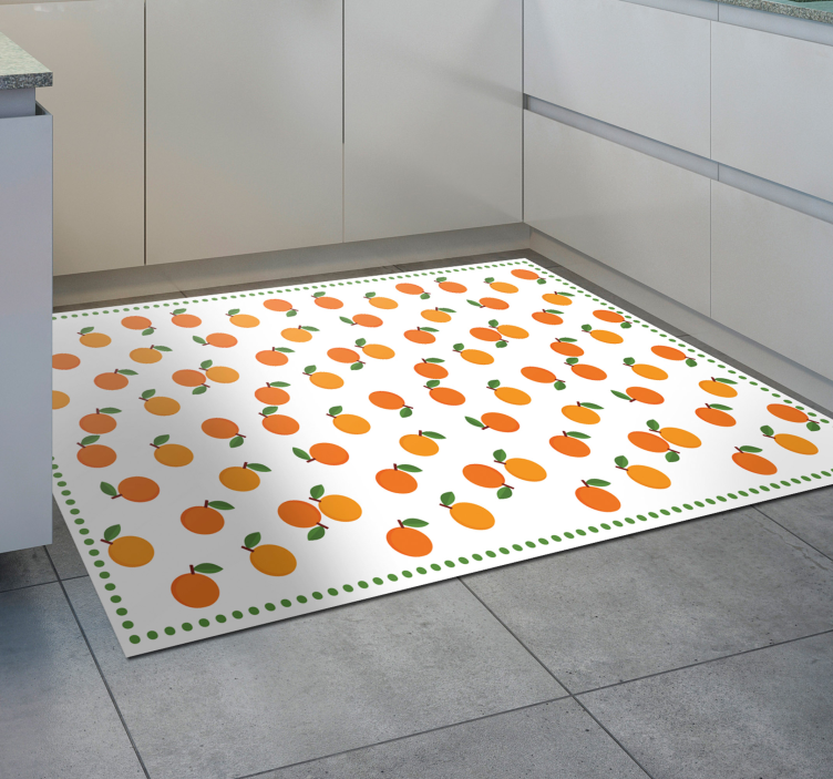 Orange Citrus Pattern kitchen vinyl carpet - TenStickers