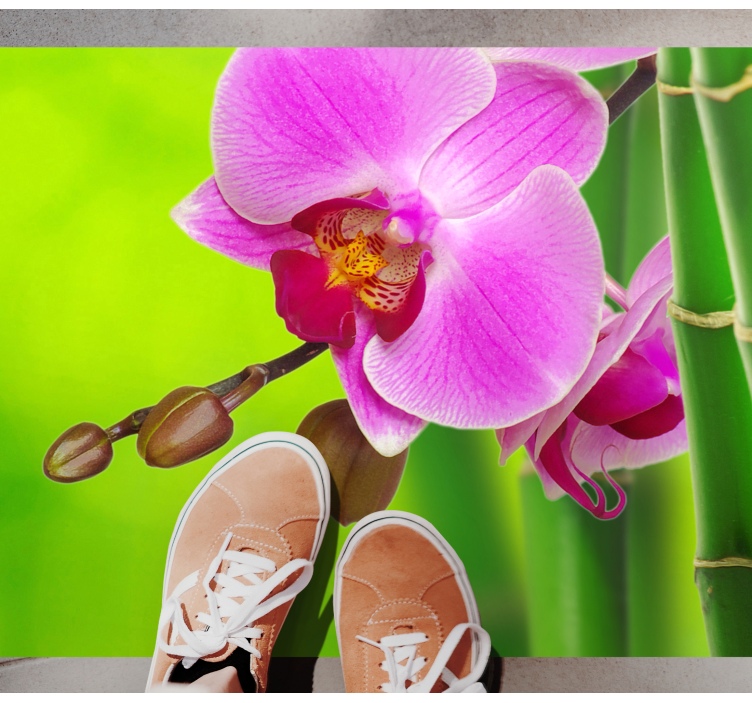 Orchid Blossom Delight floral vinyl carpet - TenStickers