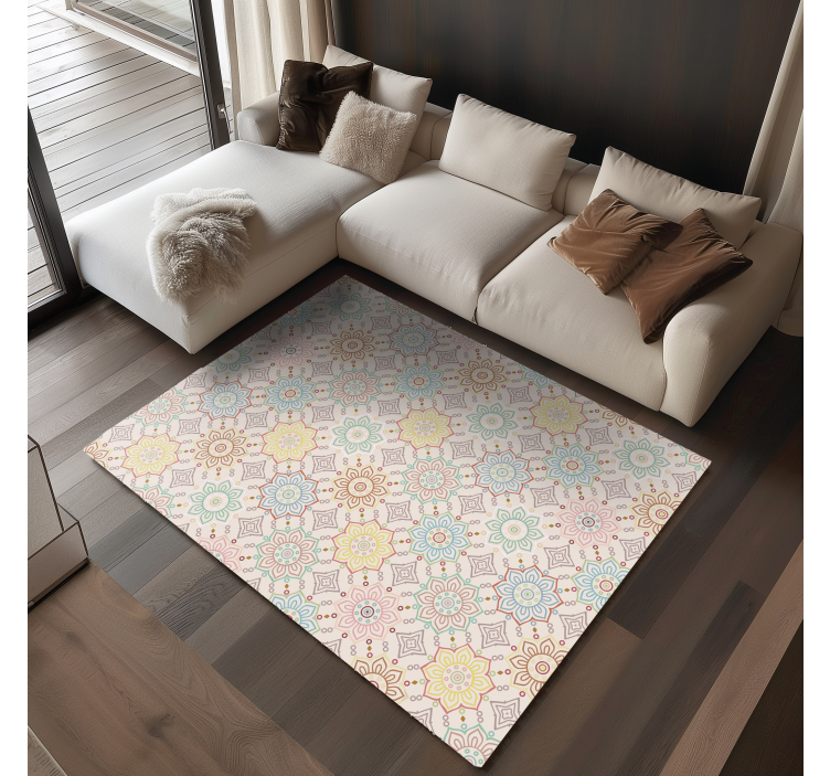 Geometric Mandala Pattern floral vinyl carpet - TenStickers