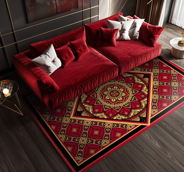 Ornamental classic design red vinyl carpet - TenStickers