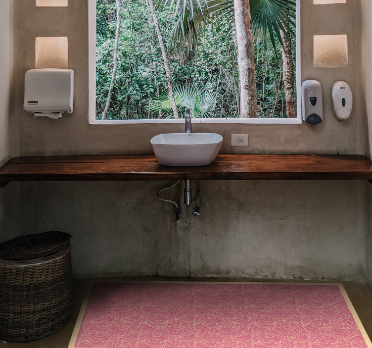 Ornamental Motif bathroom vinyl carpet - TenStickers