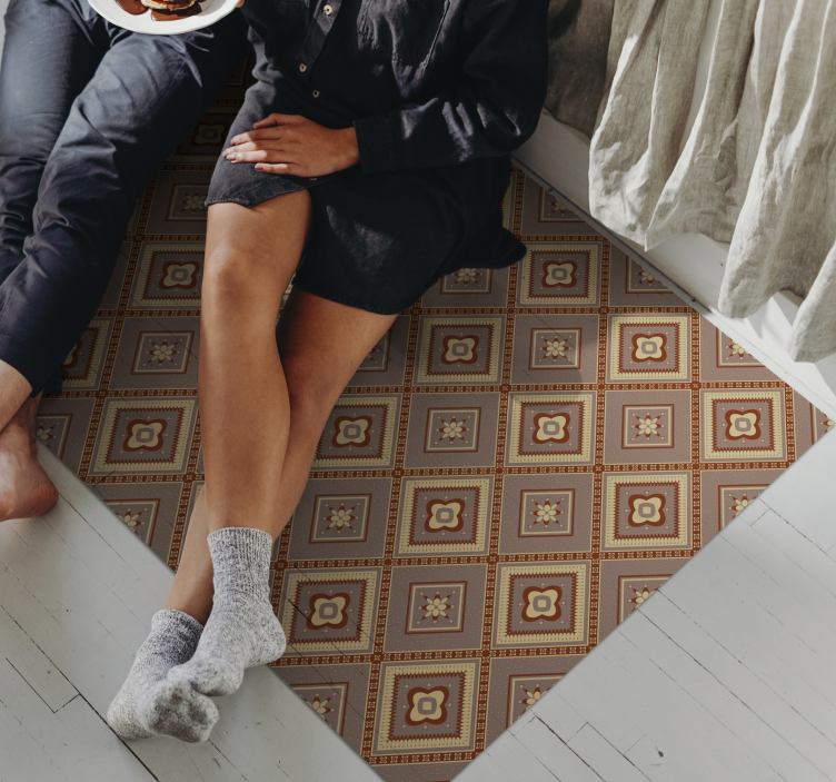 Ornamental Tile Arrangements mosaic vinyl carpet - TenStickers