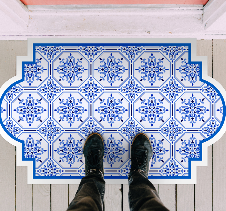 Ornate Blue Tiles tile vinyl carpet - TenStickers