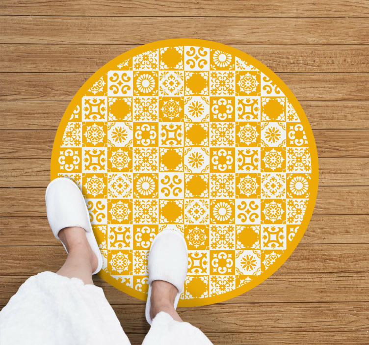 Ornate Circular Mosaic tile vinyl carpet - TenStickers